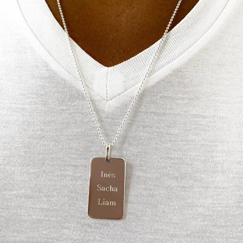 Médaille Pendentif Homme Argent Ã Graver Collier Personnalisable