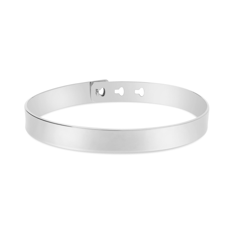 Jonc ruban large en argent personnalisable
