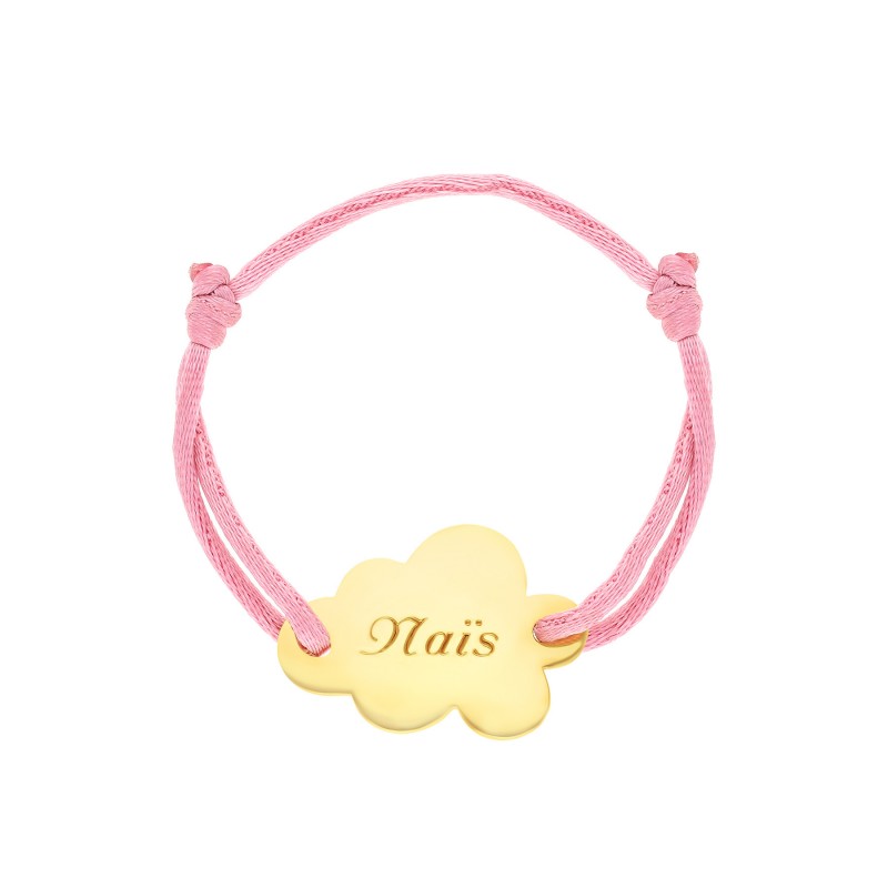 Bracelet cordon nuage or personnalisable