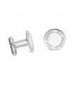 Boutons de manchettes ronds en argent personnalisable