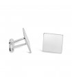 Boutons de manchettes carrés en argent personnalisable