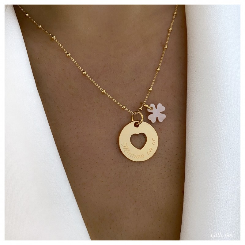 Collier je t'aime or personnalisable