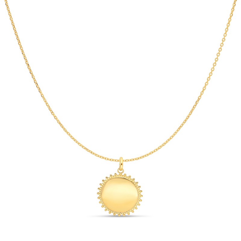 Collier Médaille Soleil argent/doré