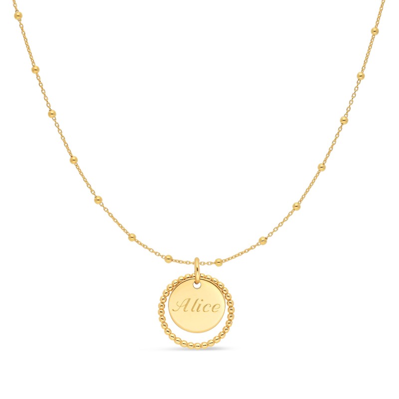 Collier vogue en argent/or personnalisable