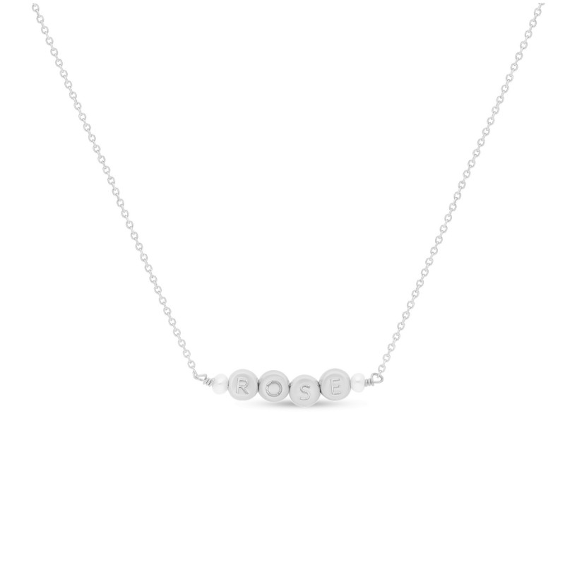 Collier Perles Lettres Argent/Or