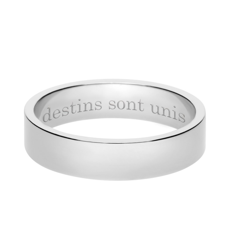Alliance moderne en argent personnalisable