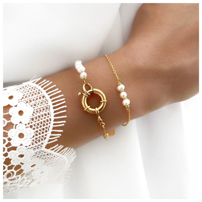 L'audacieux bracelet de perles or