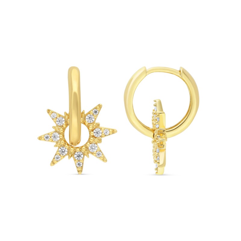 Boucles d'oreilles soleil or