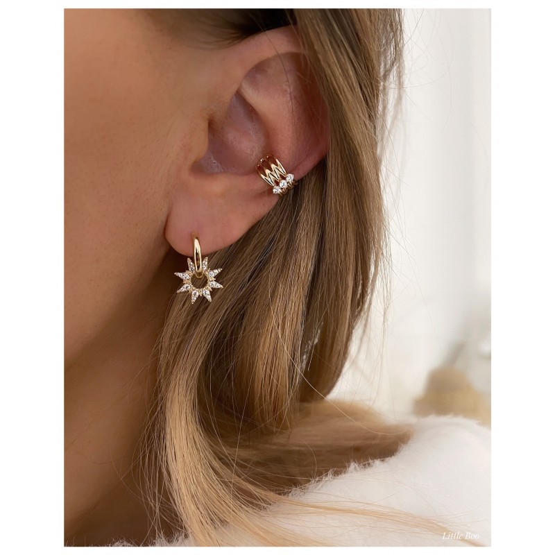 Boucles d'oreilles soleil or