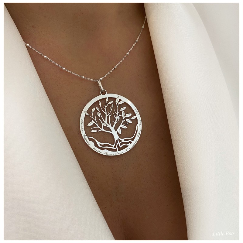 Arbre de vie en argent personnalisable