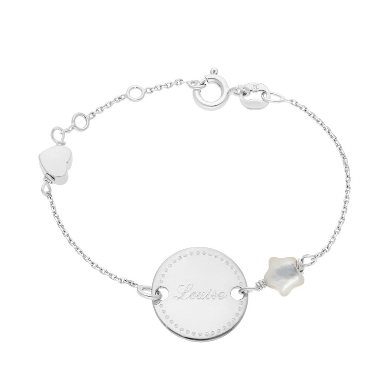 Bracelet p'tit loup en argent personnalisable
