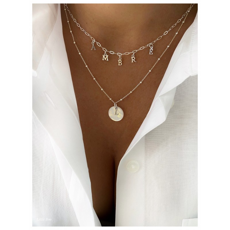 Collier lettres à composer en argent personnalisable