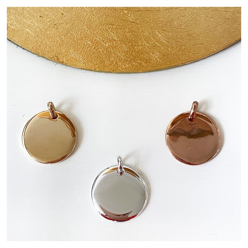 Médaille bombée en argent personnalisable