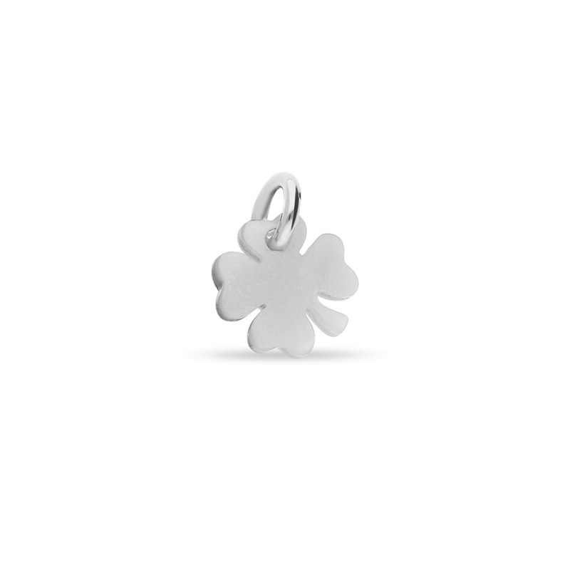 Trèfle nacre blanc en argent