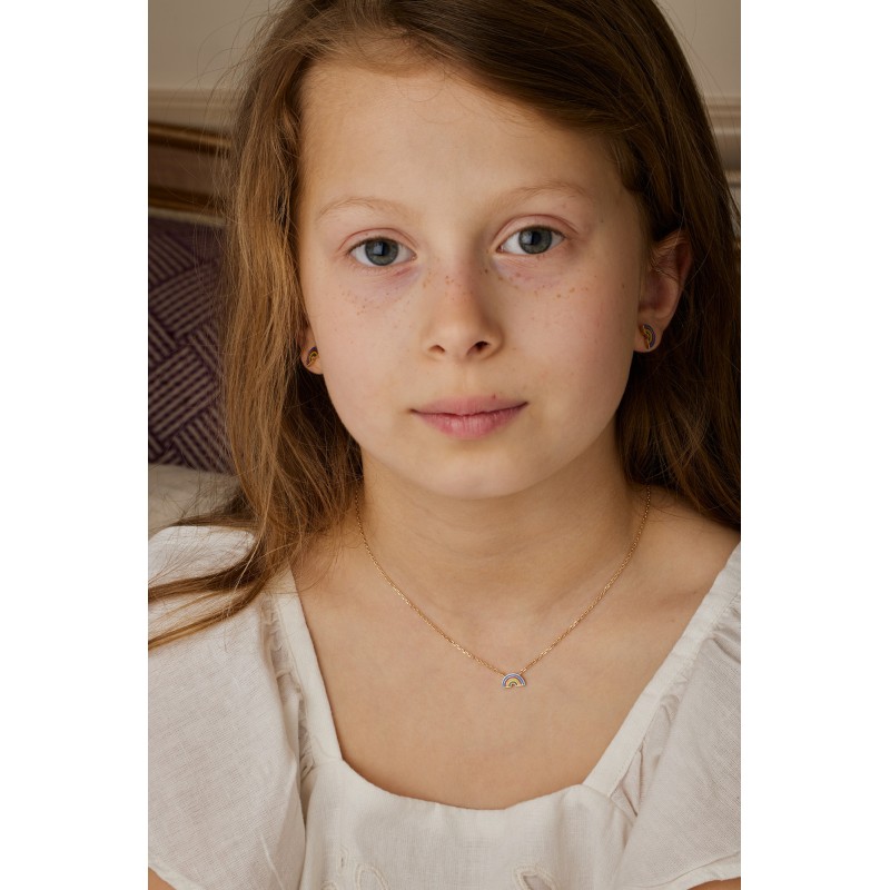 Collier arc-en-ciel or personnalisable