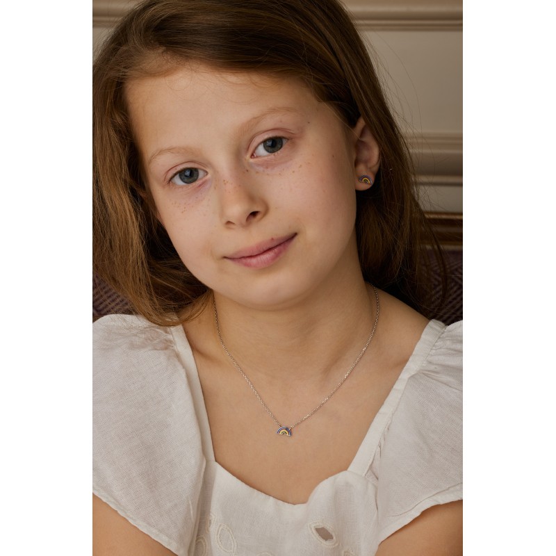 Collier arc-en-ciel en argent personnalisable