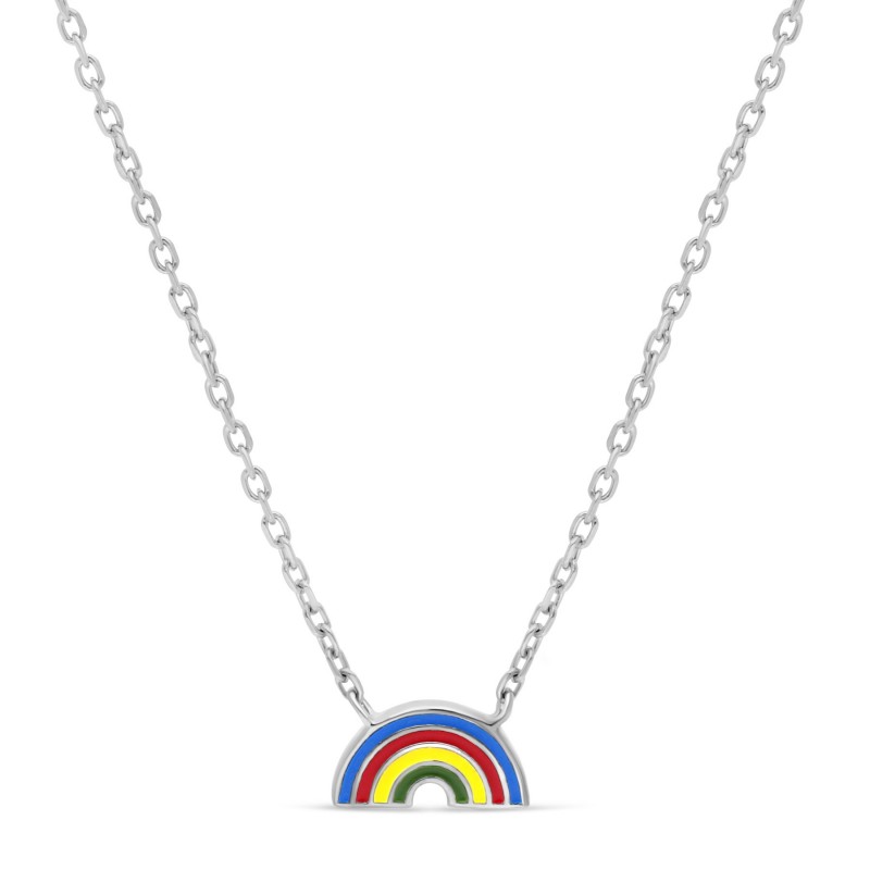 Collier arc-en-ciel en argent personnalisable
