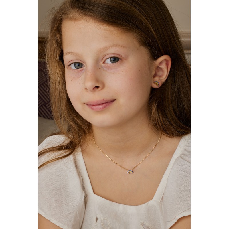 Boucles d'oreilles arc-en-ciel en argent