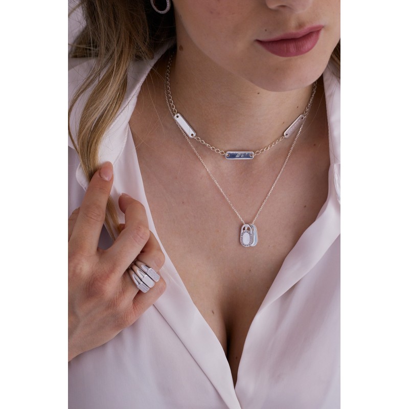 Collier mae en argent personnalisable