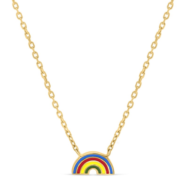 Collier arc-en-ciel or personnalisable