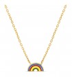 Collier arc-en-ciel or personnalisable