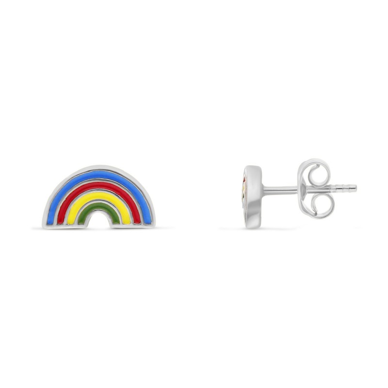 Boucles d'oreilles arc-en-ciel en argent