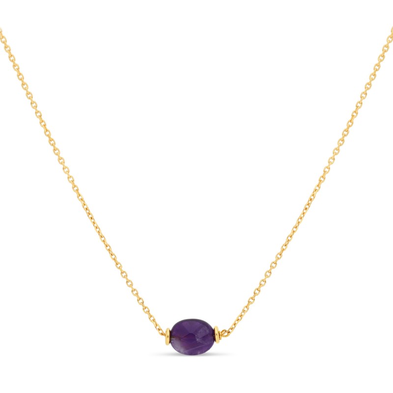 Collier pierre de naissance or personnalisable