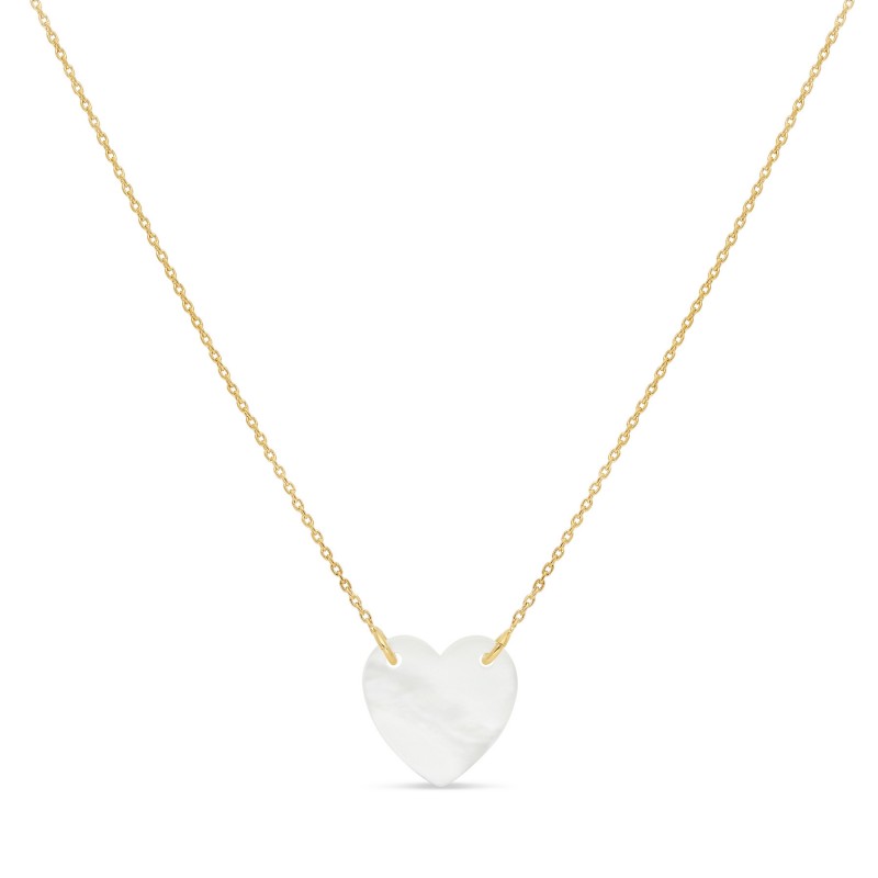 Collier cœur nacre or personnalisable