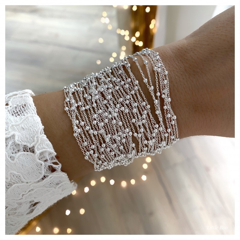 Bracelet maille boules à l'unité en argent