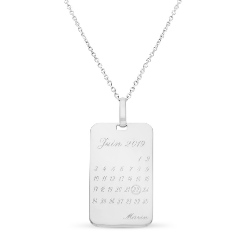 Collier mémoria® homme en argent personnalisable