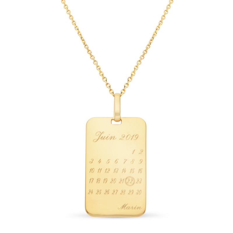 Collier mémoria® homme or personnalisable