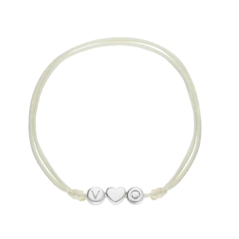 Bracelet perles lettres en argent personnalisable