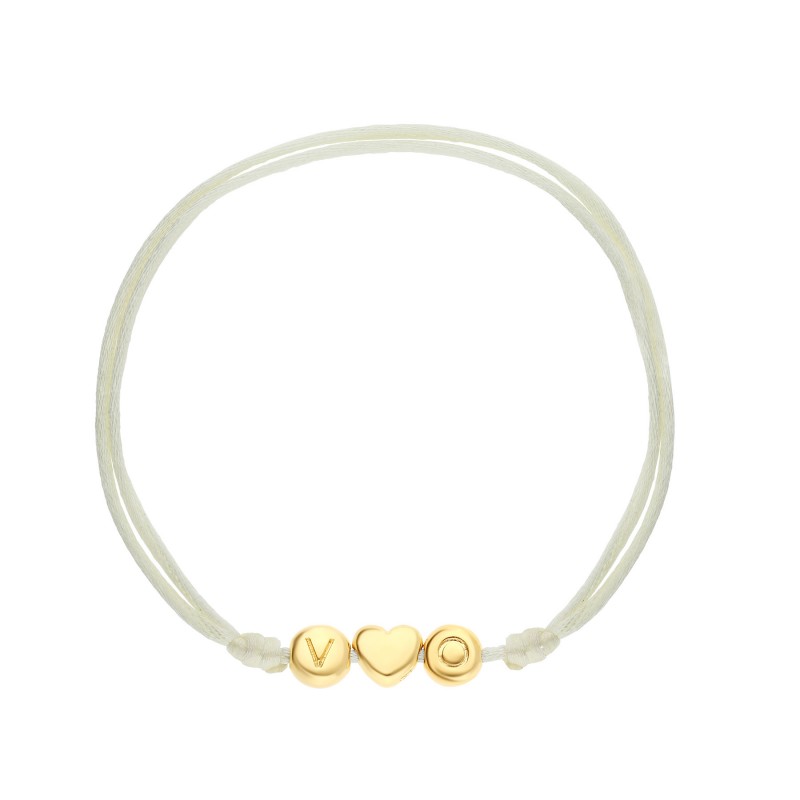 Bracelet perles lettres or personnalisable