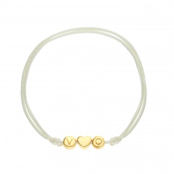 Bracelet perles lettres or personnalisable