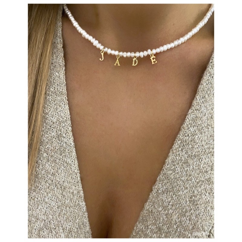 Collier douces lettres en argent personnalisable