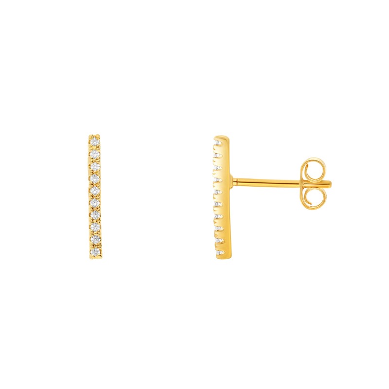 Boucles d'oreilles barrettes strass or