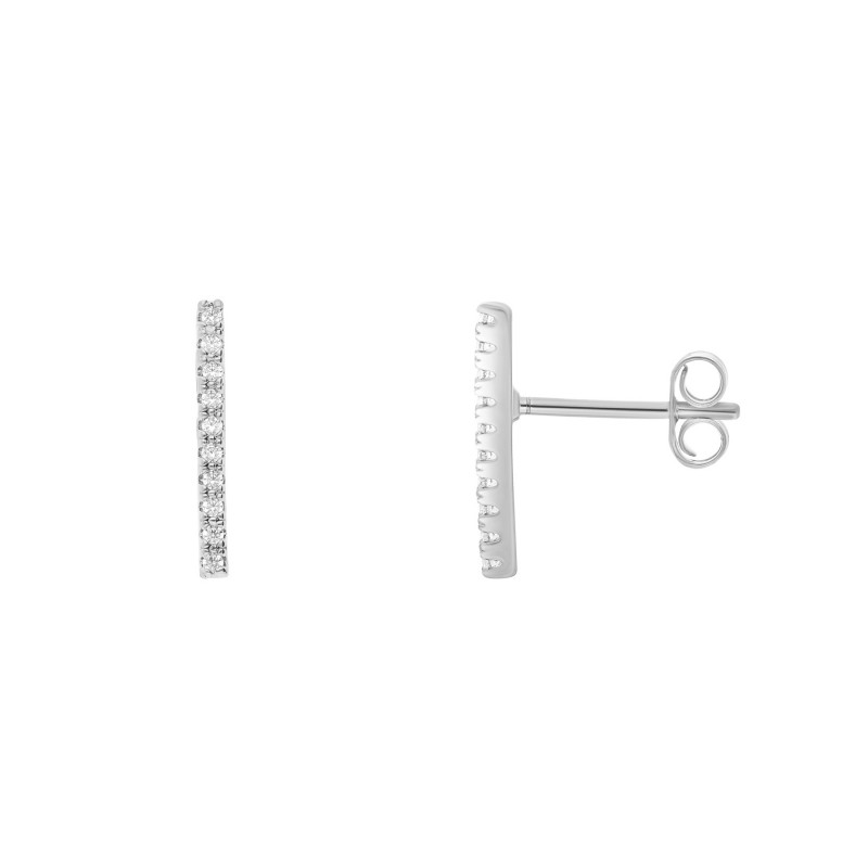Boucles d'oreilles barrettes strass en argent