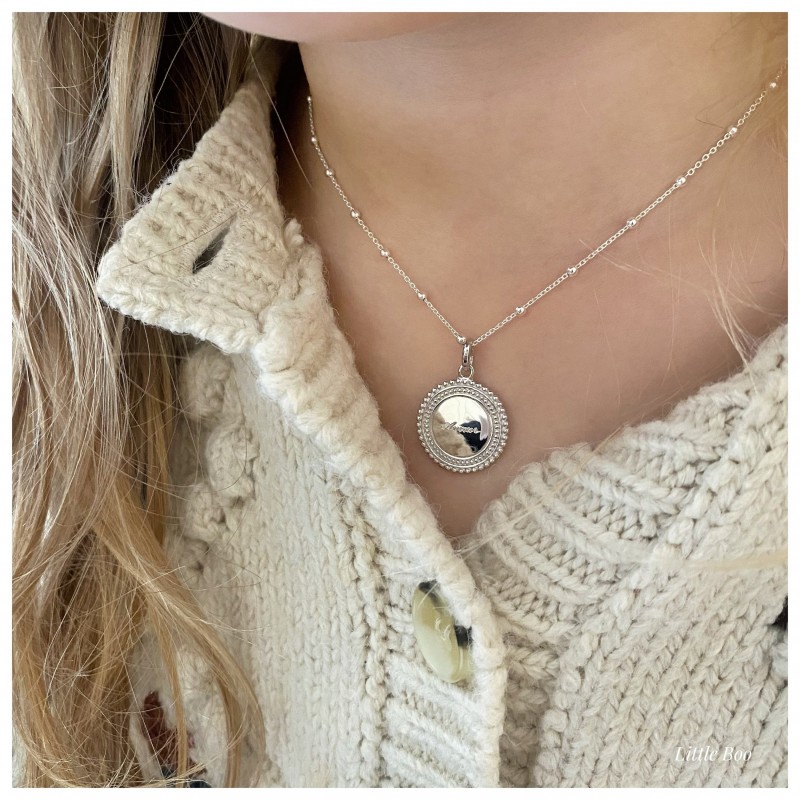 Collier solaris enfant en argent personnalisable