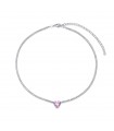 Collier diana en argent cœur rose