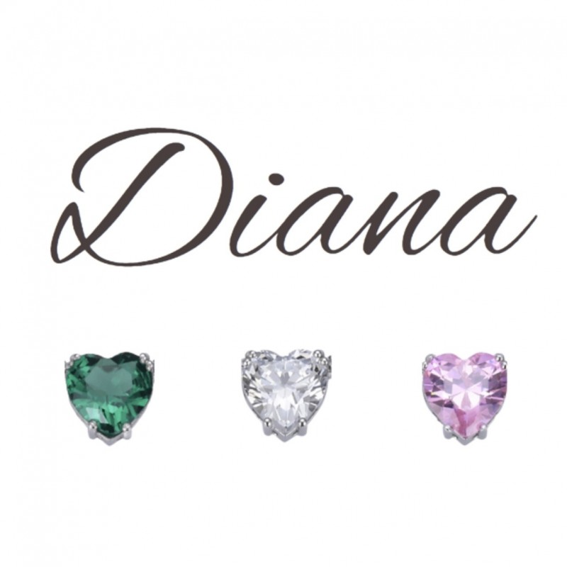 Collier diana en argent cœur rose