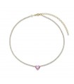 Collier diana or cœur rose