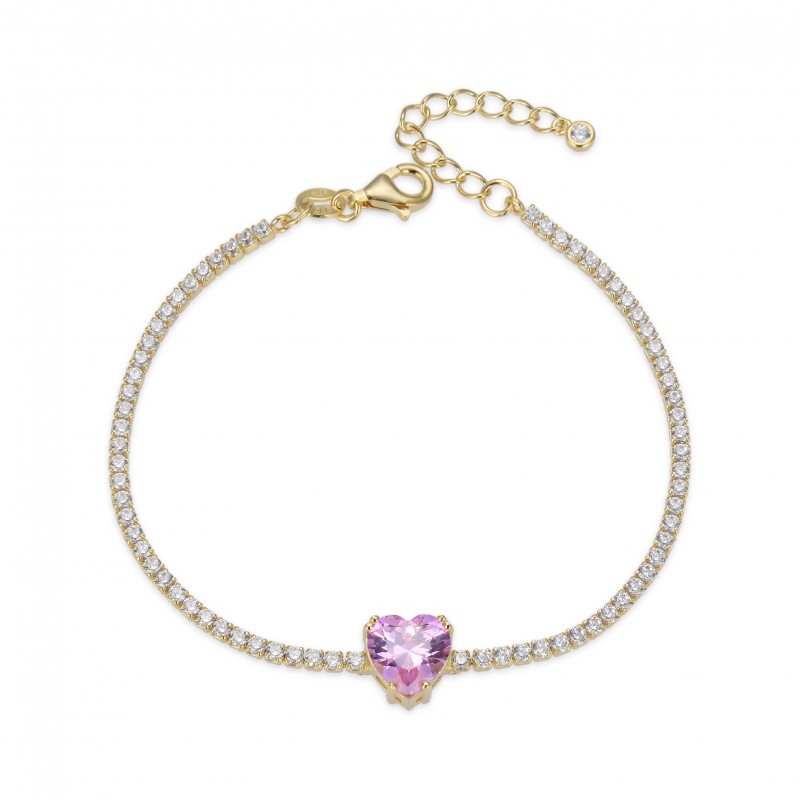 Bracelet Diana or cœur rose