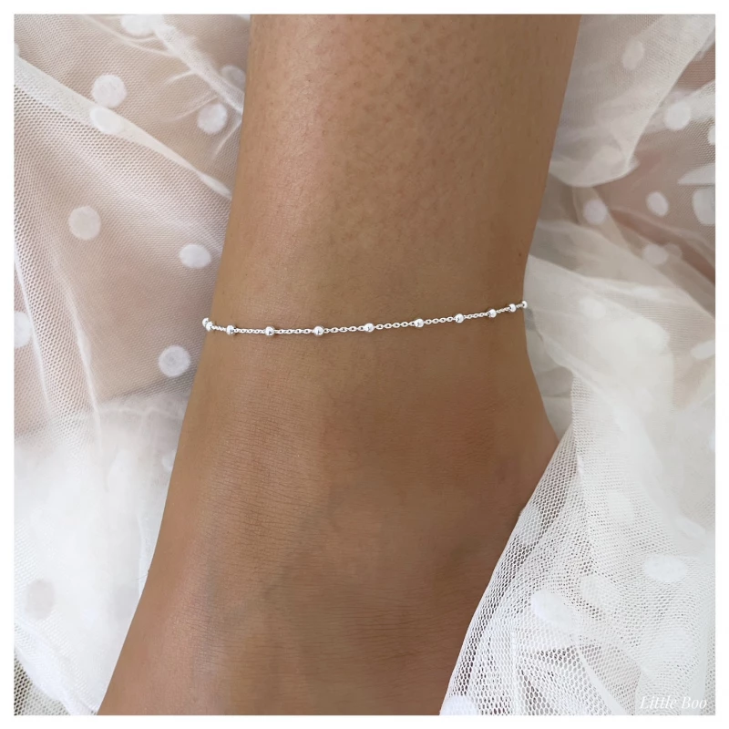 Bracelet De Cheville Argent 925 - Trèfle Creux - Chaîne Ajustable - Bijou Femme Fille - Cadeau Saint-Valentin Noël - 5