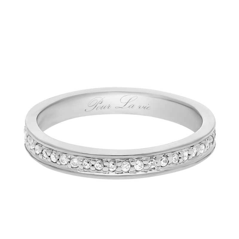 Alliance strass en argent personnalisable