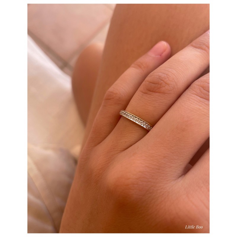 Alliance strass en argent personnalisable