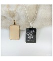 Collier plaque mots & dessins gm en argent personnalisable