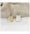 Collier plaque mots & dessins pm en argent personnalisable