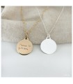 Collier médaille gm mots & dessins or personnalisable