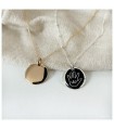 Collier Médaille bombée Mots & Dessins Or