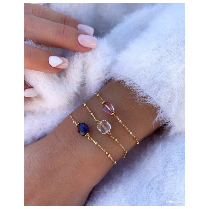 Bracelet pierre de naissance or personnalisable